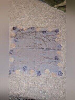 Lanvin Collection square scarf 23" Square Periwinkle Blue White NWT